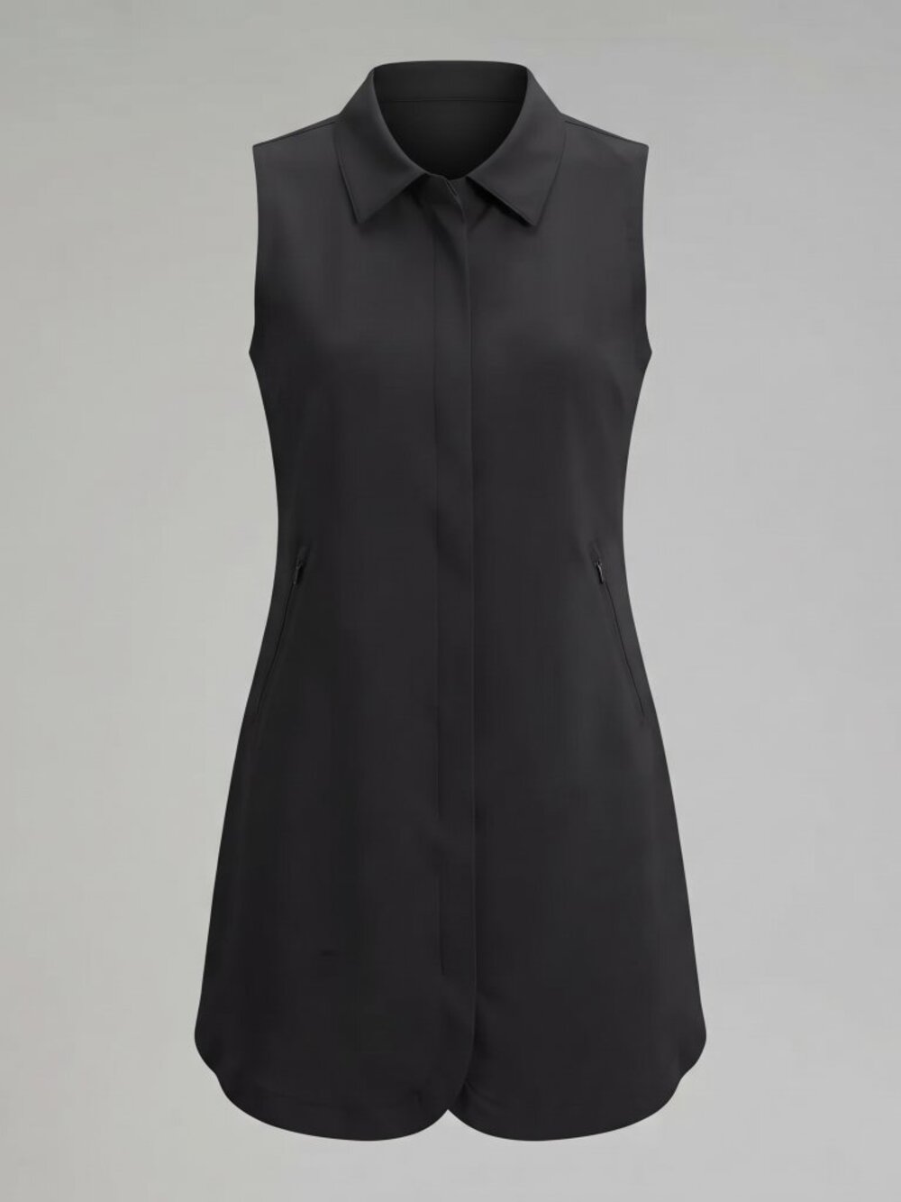 Lolë Black Sleeveless Button-Up Active Dress Travel Athleisure XL/TG